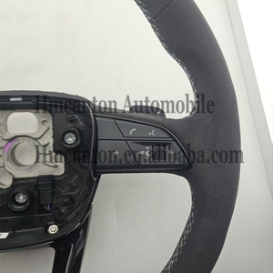 Volante Deportivo con Costuras Blancas de Alcántara para Modelos Audi A3 A4 A4L A5 A7L A8 5 7 B9 A6 R8 - Product Image 2