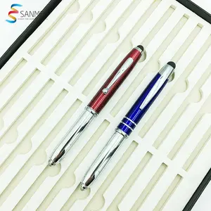 Pluma de metal LED personalizada con grabado promocional para productos médicos