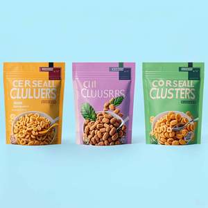 Pochette debout brillante imprimée sur mesure avec fermeture à glissière refermable étanche à l'humidité pour les céréales de petit déjeuner aux fruits flocons d'avoine - Product Image 6