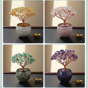 Cristal Natural piedra triturada tesoro cuenca cristal árbol cerámica Base citrino cristal riqueza árbol vida Decoración - Product Image 6