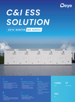 Invertisseur Deye MS-GS215-2H3 100 kW avec batterie Lifepo4 215 kWh, système ESS tout-en-un refroidi par air pour les secteurs commercial et industriel