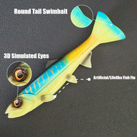 Leurre souple professionnel 22cm 24cm, queue en T, queue ronde, swimbait bionique universel pour eau douce et eau salée, thon doré