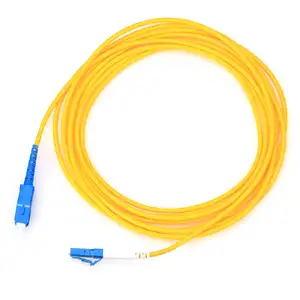 热卖高品质0.9毫米0.45米长光纤跳线FC-FC SM白色夹克紧缓冲器低价带液晶连接器