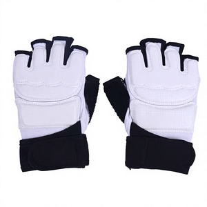 Guantes de Boxeo de Cuero Blanco, Medios Dedos, Transpirables, con Cierre, al por Mayor, Marca Yunjida, Talla S, para Entrenamiento y Competencia de Artes Marciales - Product Image 4