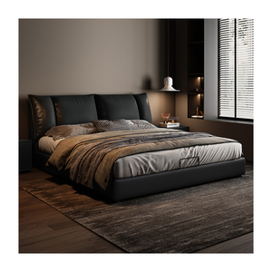 Nuevo Juego <span class=keywords><strong>de</strong></span> <span class=keywords><strong>Cama</strong></span> <span class=keywords><strong>de</strong></span> Lujo con Marco y Colchón con Almacenamiento, Estilo Moderno y Elegante, Tamaño Queen, Color Negro - Product Image 1