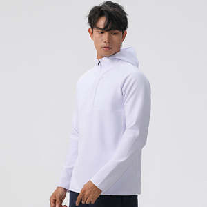 Veste de course à manches longues pour homme XXL à demi-zip, à séchage rapide, légère, en polyester, vêtements de sport, coupe-vent, imprimée, vente chaude - Product Image 3