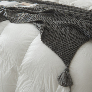 Venta al por mayor de mantas de cubierta de pelo de arena de estilo nórdico, mantas de siesta de oficina, mantas pequeñas de aire acondicionado informales de punto con flecos - Product Image 6