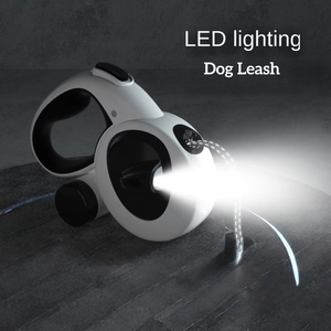 Correa Retráctil para Mascotas con Cuerda Reflectante para Perros, Correa para Perros con Luz <span class=keywords><strong>LED</strong></span> Antitirones y Absorción de Impactos - Product Image 1