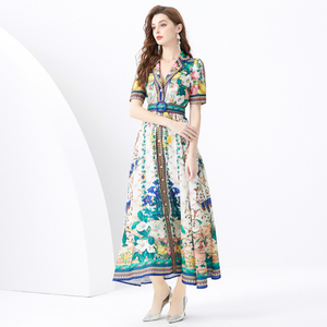 Vestidos Casuales Elegantes para Mujer, Estilo Clásico con Flores, Vestido Vintage - Product Image 2
