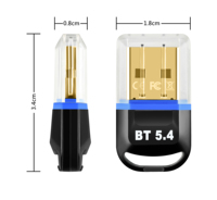Adaptor USB Bluetooth 5.4 Plug and Play, Adaptor USB Nirkabel Tanpa Driver, Dongle USB untuk Komputer PC Laptop