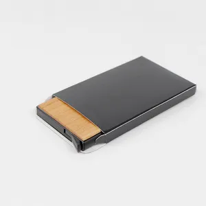 Drop-shipping Luxury Fashion Business Card Holder Customized Wooden Carry Wallet Money Clip For Men