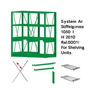 Système Fami Ar Stiffening Cross L 1050 H 2010 Vert Ral6011 pour étagères - Product Image 2