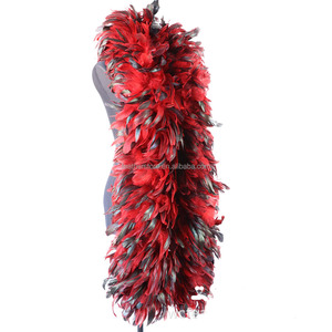 Plumas Artificiales de Gallo, Boa de Plumas de Gallo Rojo de 5-7 Pulgadas, Plumas de Gallo Schlappen para Fiestas, Decoración del Hogar y Espectáculos - Product Image 1