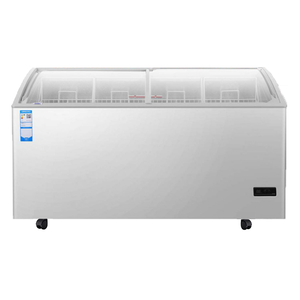 Congelador profundo curvado comercial para almacenamiento de helados, refrigerador pequeño con puerta de vidrio - Product Image 2