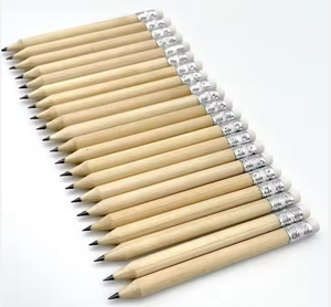 Crayon de <span class=keywords><strong>golf</strong></span> rond en bois de tilleul écologique avec logo personnalisé, 10 cm, avec mine noire et gomme <span class=keywords><strong>verte</strong></span> pour la promotion - Product Image 4