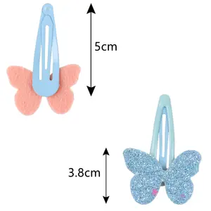New Arrivals Cute 5cm Butterfly Sequin Alloy BB Snap Clips Colorful Baby Girls Hairpins Hair Accessories