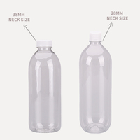 Bouteilles de jus en plastique 32 Oz avec couvercle, vente en gros de jus transparent en PET, grande bouteille d'emballage de jus, bouteille originale d'impression d'écran SG D-18