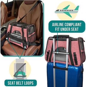 Sac de transport pour animaux de compagnie souple, approuvé par les compagnies aériennes, de qualité supérieure |   Conception ventilée et confortable avec des caractéristiques de sécurité |   Idéal pour les petites entreprises - Product Image 6