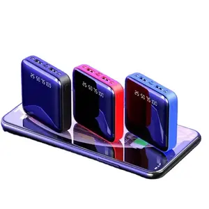 फैक्टरी मूल्य यूनिवर्सल छोटे आकार मिनी दर्पण स्क्रीन पावर बैंक पोर्टेबल चार्जर डिजिटल प्रदर्शन यूएसबी चार्जर के लिए स्मार्ट फोन
