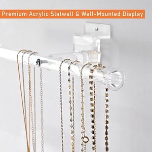 Cao cấp <span class=keywords><strong>2</strong></span> cách Acrylic slatwall phụ kiện hiển thị & treo tường đồ trang sức Showcase cho treo lủng lẳng Bộ sưu tập đồ trang sức, - Product Image 3