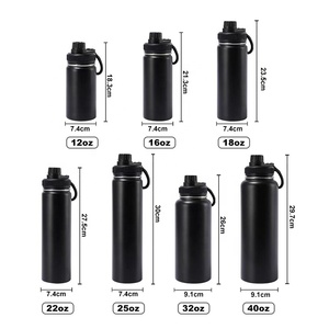 Toptan stoklanan 22oz 25oz 32oz 40oz sızdırmaz paslanmaz çelik eko spor su şişeleri ile degrade renkler toz kaplı - Product Image 3