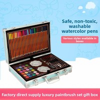 Ensemble de 145 crayons aquarelles en boîte en aluminium, cadeau pour enfants, ensemble complet de dessin et de peinture, anniversaire
