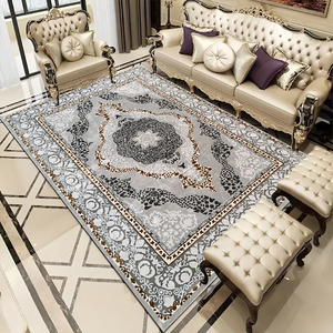 Estilo persa de gama alta elegante tradicional gris Floral medallón personalizable alfombra de lana con mechones a mano para sala de estar - Product Image 6