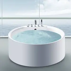 Indoor round acrylic modern house whirlpool bathtub drop in spa bath tub for hotel