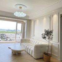 Meubles de salon en forme de nuage fabriqués sur mesure Ensemble de table basse en PRF solide pour un usage domestique blanc beige Hôtel Villa