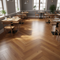 Parquet en bois d'ingénierie à motif chevron en padauk africain