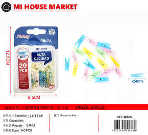 Pioney Mollette per Bucato 25mm Colorate in Plastica per Lavanderia, Confezione da 20 Pezzi - Product Image 1