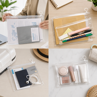 Carpeta de almacenamiento de papelería, bolsa con cremallera de PVC, bolsa para documentos A4 A5 A6, carpeta con cremallera, suministros escolares y de oficina, bolsa de plástico con cremallera