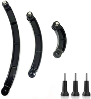 Kit d'extension de casque 3-en-1 pour caméras d'action GoPro/Insta360/DJI - Perche de montage incurvée pour enregistrement facial sur casque de moto