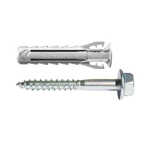 Cheville en nylon Fischer avec vis à tête flangée de 8 mm de diamètre pour fixation de cloisons sèches - Product Image 1