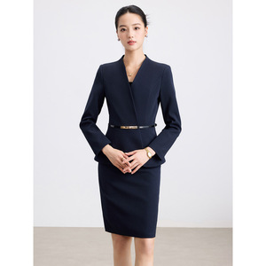 Professional Women's Gray Suit Long Sleeve Skirt Set Hotel Uniform Fall 2025 - Product Image 4