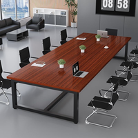 Table de Conférence Commerciale en Bois de Bambou Taipan - Design Minimaliste Rectangulaire, Mobilier de Bureau, Combinaison Libre, Fonctionnalités Mobiles