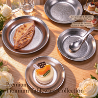 Assiette de table en titane pur, antibactérienne, anti-moisissure, empilable, ultralégère, de qualité alimentaire, pour la maison, le camping en plein air, vaisselle portable