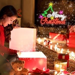 UExnkj-Y Enseigne néon Joyeux Noël 1634L x 134W, lumière décorative murale colorée à intensité variable USB pour chambre à coucher - Product Image 6
