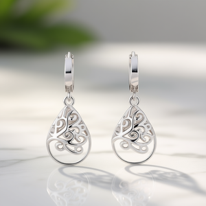 Orecchini a goccia in argento tibetano per donna, orecchini pendenti vintage in lega, gioielli da festa placcati in argento - Product Image 2