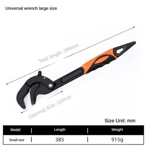 Llave de tubería de agua Mango CRV Barra de acero de alta calidad Gran extremo abierto Universal Hogar de un solo cabezal Métrico rápido OEM - Product Image 4