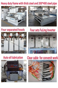 YN 1325 1525 2030 2040 <span class=keywords><strong>2D</strong></span> <span class=keywords><strong>3D</strong></span> Chế Biến Gỗ Đa Bốn Đầu Phẳng Cong Khắc Gỗ Khắc Phay Cắt CNC Router Máy - Product Image 5