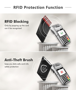 Porte-cartes minimaliste en aluminium anti-RFID avec système pop-up, noir - Product Image 6