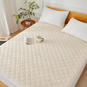 100% organik pamuklu kumaş yatak koruyucu tahta kurusu geçirmez hipoalerjenik su geçirmez kapitone yatak koruyucu örme