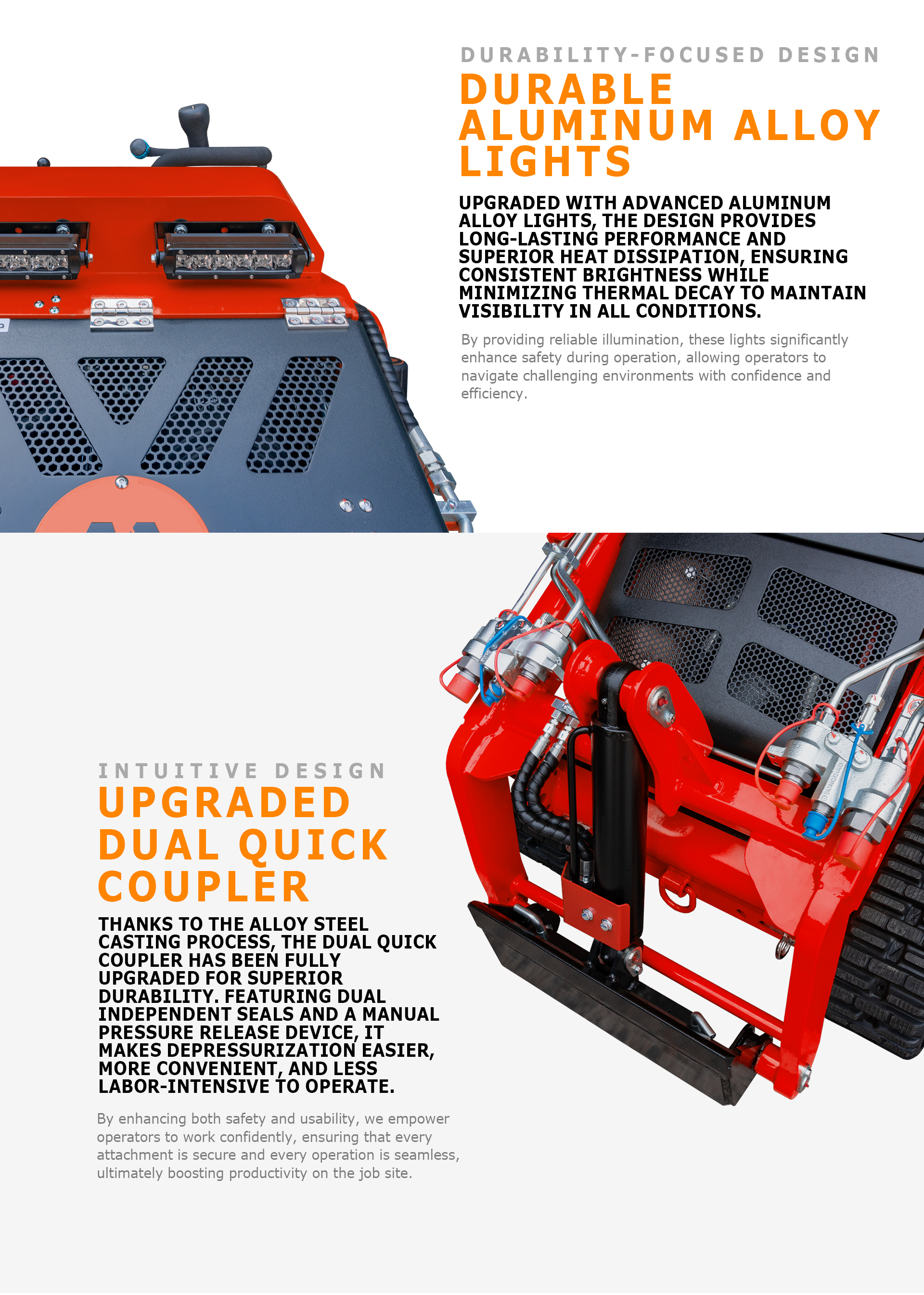 1000lbs Powerful Dual Auxiliary Hydraulic Mini Skid Steer