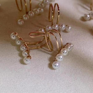 Accessoires en argent S925 WENCHI pour la création de bijoux, perles de 4-5 mm, 11099, support creux pour clous d'oreille, clip d'oreille dynamique, boucles d'oreilles à plusieurs perles - Product Image 1