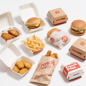 All'ingrosso LOGO personalizzato usa e getta in cartone per alimenti imballaggi di pollo fritto patatine fritte <span class=keywords><strong>Burger</strong></span> <span class=keywords><strong>Box</strong></span> a prova di olio hamburger da portare fuori - Product Image 5