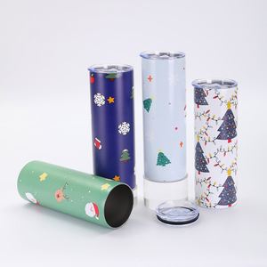 Gobelet isotherme à motif de Noël, couvercle transparent, double paroi sous vide, gobelet de voyage créatif imprimé, portable, 20 oz, gobelet pour voiture - Product Image 4