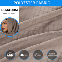 Tissu en polyester GH tissé à carreaux, satiné, teint en fil, pour Jilbab et Khimar, non conducteur, respirant, 92 g/m², commande personnalisée