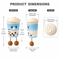 Jouets Squishy en PU à Remontée Lente en Forme de Gobelet de Boisson Boba Bubble Tea, Miniatures Kawaii, Fidgets