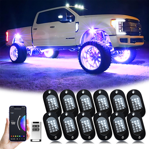 12 vỏ RGB LED Rock Lights Kit với app/RF điều khiển từ xa Neon underbody đèn 12V cho xe tải Pickup Jeep Golf giỏ hàng SxS ATV - Product Image 1